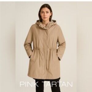 Pink Tartan Beige Rain Coat